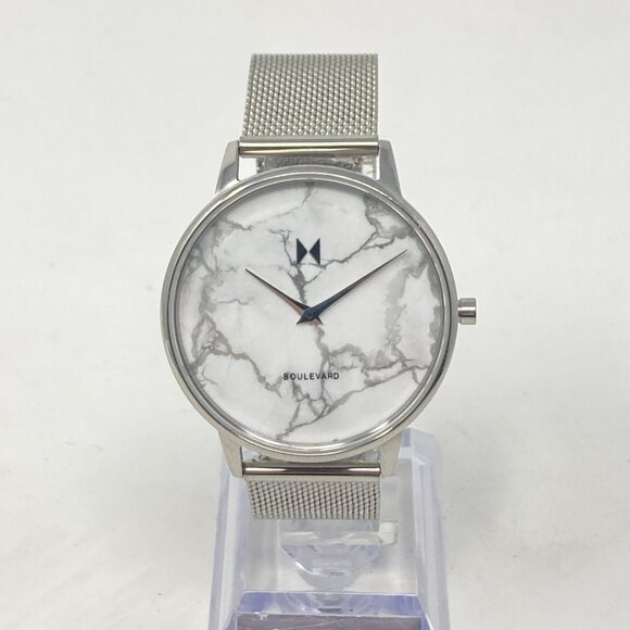 MVMT Watch Women 38mm Silver Tone Marble Dial Mesh Band New Battery main image 16